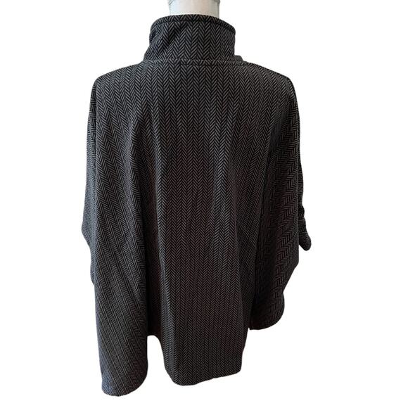 LL Bean Fleece Cape Gray Herringbone Print L - Picture 5 of 7